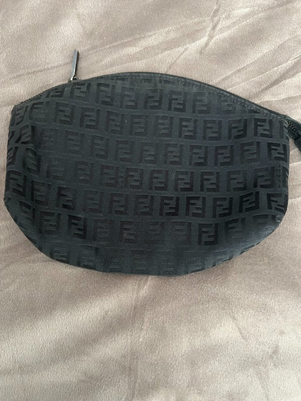 Fendi Vintage Zucca FF Cosmetic Pouch Y2K Designer Travel Makeup Bag